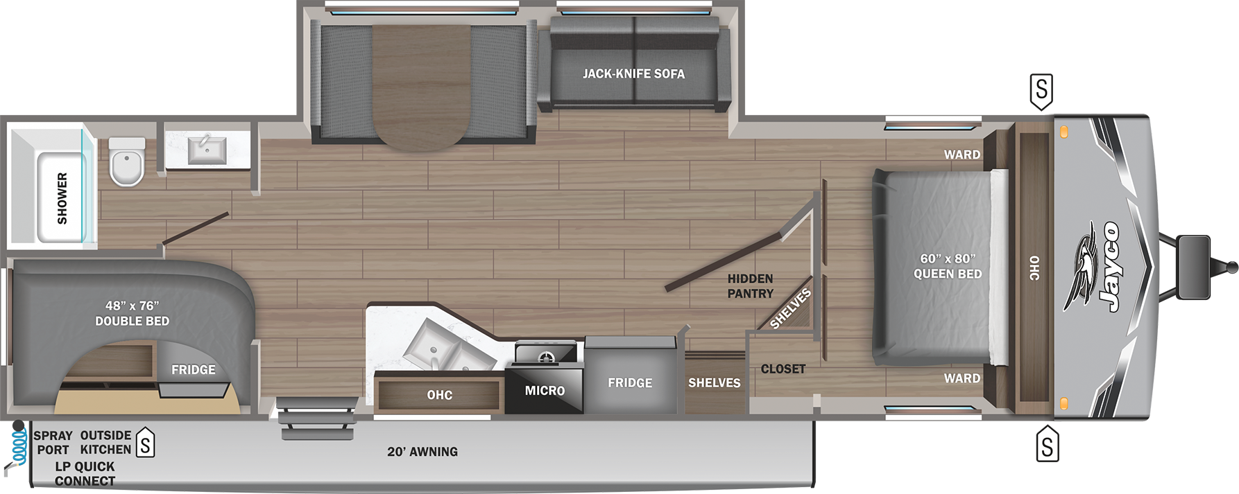 floorplan image of 2025 JAYCO JAY FLIGHT SLX 263BHS